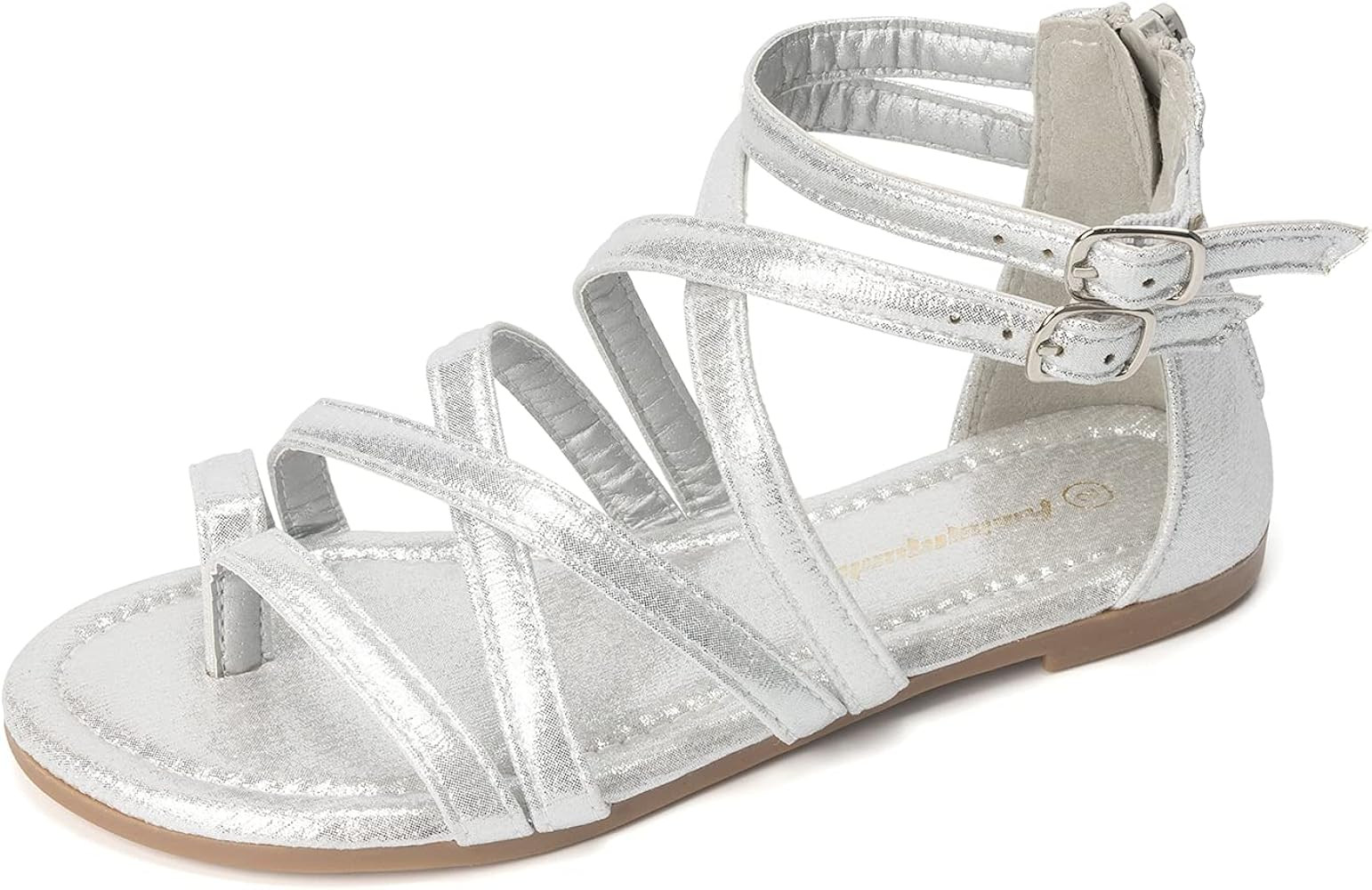 Girls Gladiator Sandal Silver | Amazon (US)