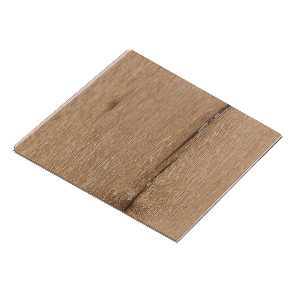 Aqua-Defy Take Home Sample - Aged Hickory Waterproof Luxury Vinyl Plank Flooring - 7.12 in. W x 6 in | The Home Depot