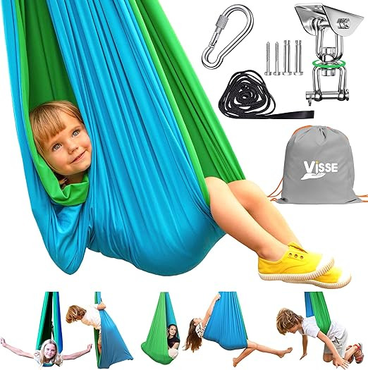Sensory Swing for Kids Indoor Outdoor & 360° Hardware - Calming Therapy Swing for Kids & Adults ... | Amazon (US)