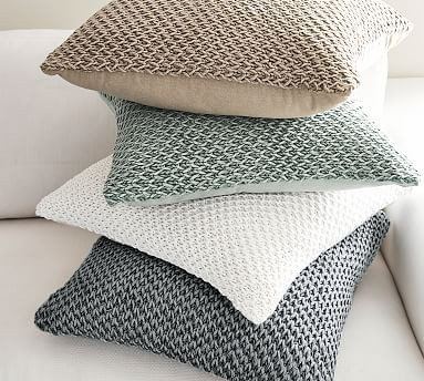 Stonewashed Handknit Pillow Cover | Pottery Barn (US)