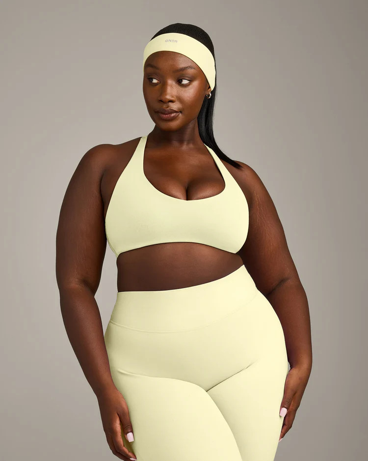 SoftMotion™ Bralette with Gray Logo 
 Pastel Yellow | Oner Active (UK / US)