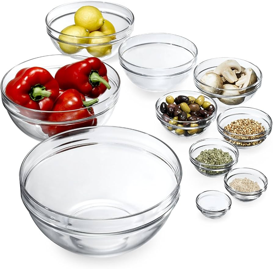 Luminarc Glass 10-Piece Set Stackable Bowl Set,Clear | Amazon (US)