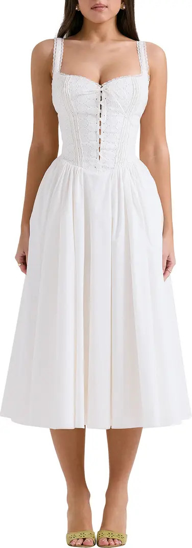 Milia Lace Up Corset Midi Dress | Nordstrom