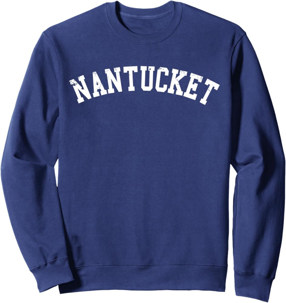 Nantucket Sweatshirt - Distressed Lettering, Fleece Pullover | Amazon (US)