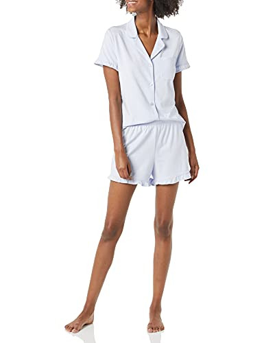 Amazon Essentials Women's Cotton Modal Piped Notch Collar Pajama Set, Comfortable Loungewear (Ava... | Amazon (US)