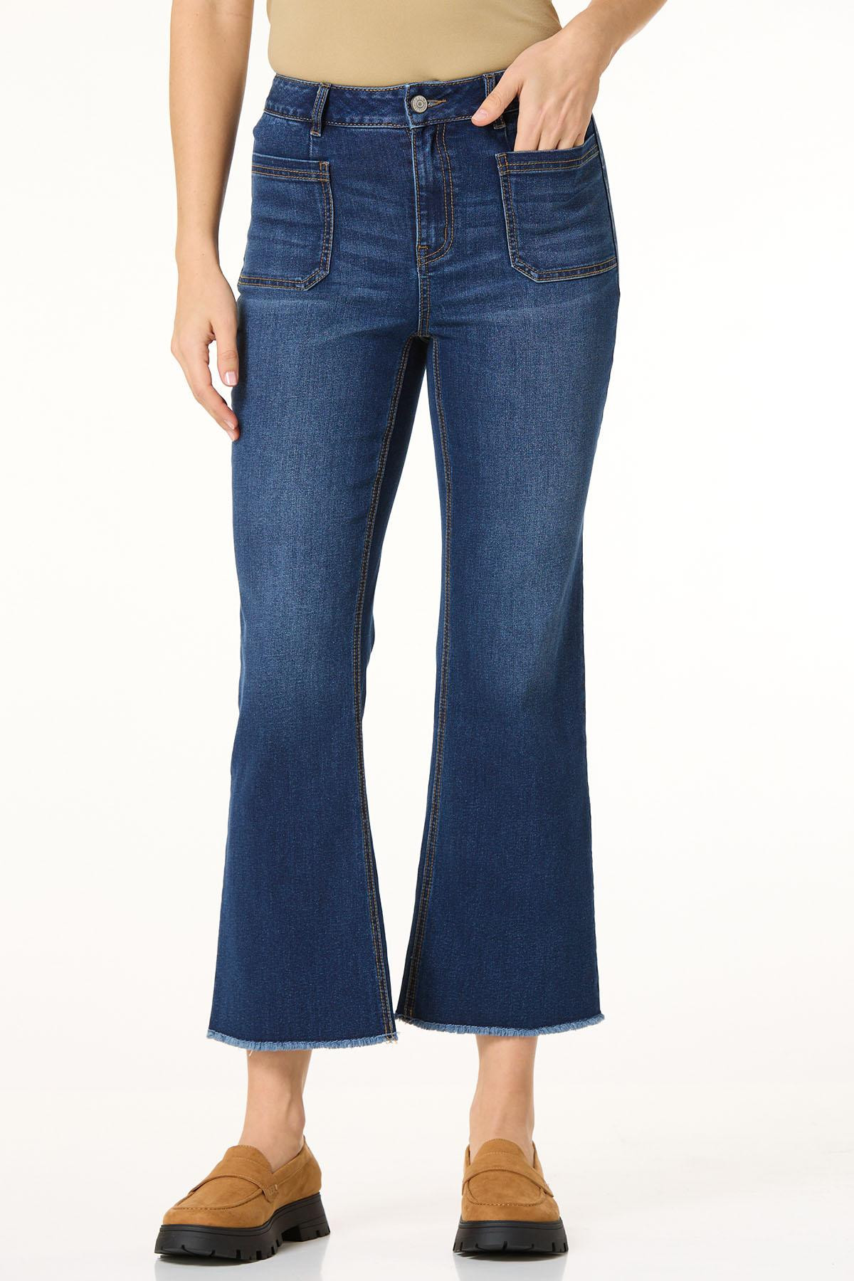 Cropped High Rise Patch Pocket Jeans | Cato Fashions