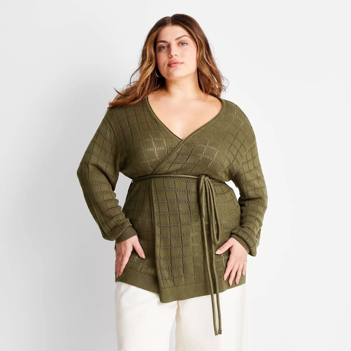 Women's Tie-Front Pointelle Cardigan - Future Collective™ with Jenny K. Lopez | Target