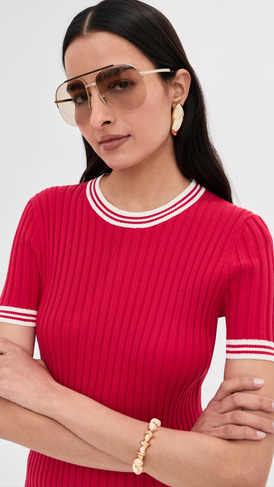 LE BOP Ringer Tee Heather Gray S | Shopbop