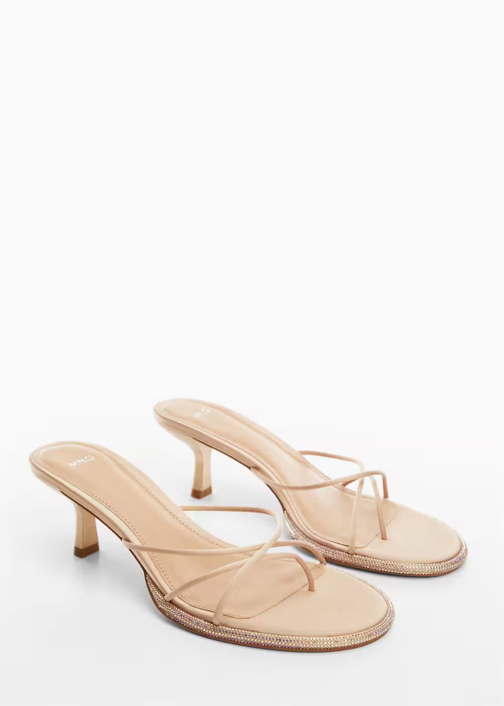 Heeled sandals with rhinestone detail -  Woman | Mango Canada | Mango Canada
