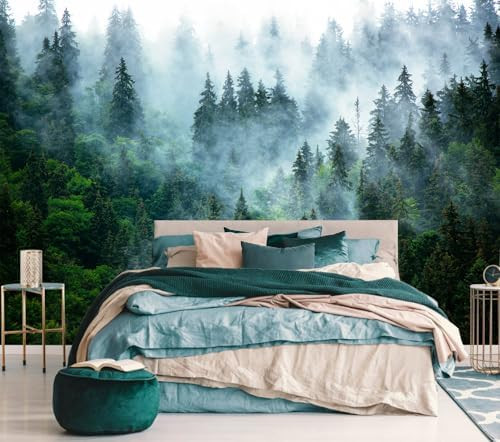 Misty Forest Wallpaper Peel and Stick Foggy Forest Self Adhesive Mural for Living Room Bedroom 82... | Amazon (US)