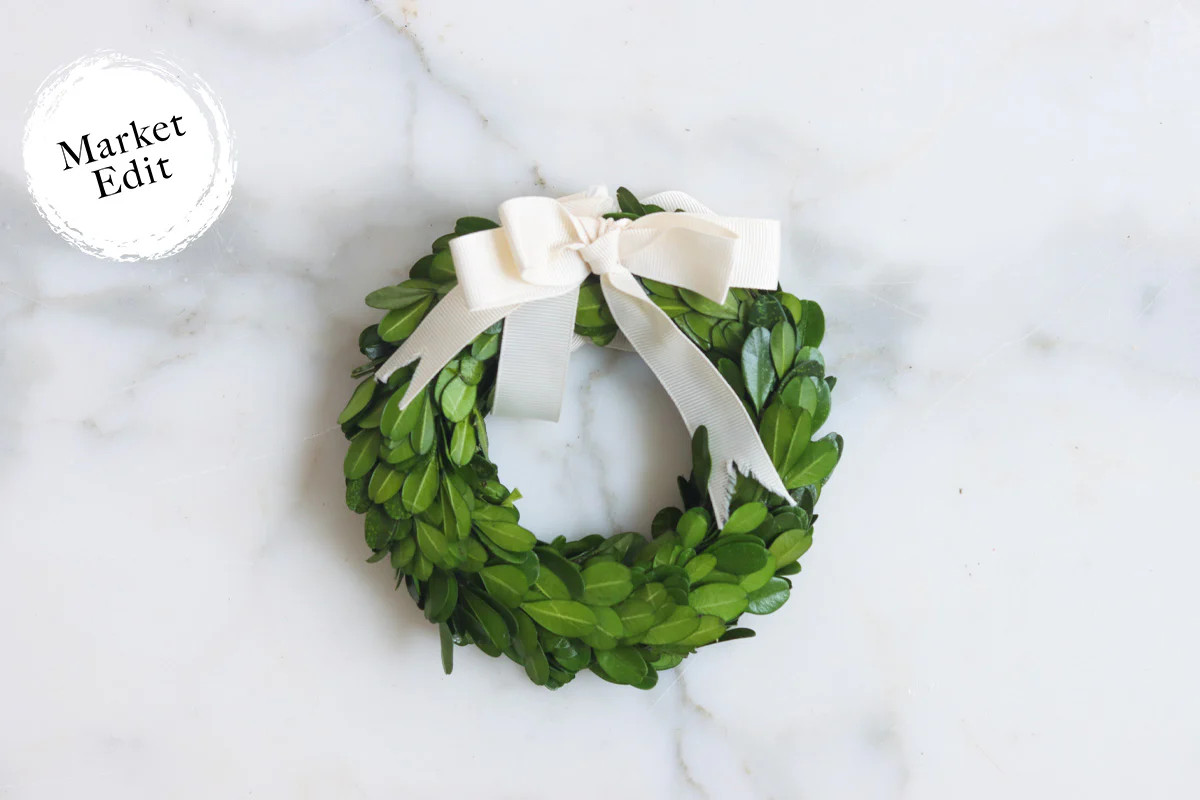 Boxwood Wreath With Ribbon, Small | etúHOME