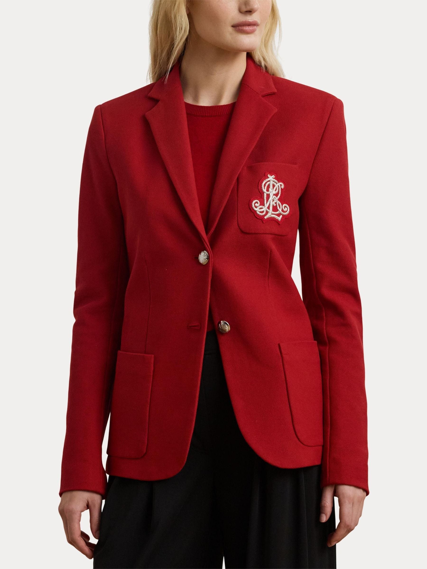 Lauren Ralph Lauren Lauren Ralph Lauren Madison Red Anfisa Bullion Jacquard Blazer | Next US