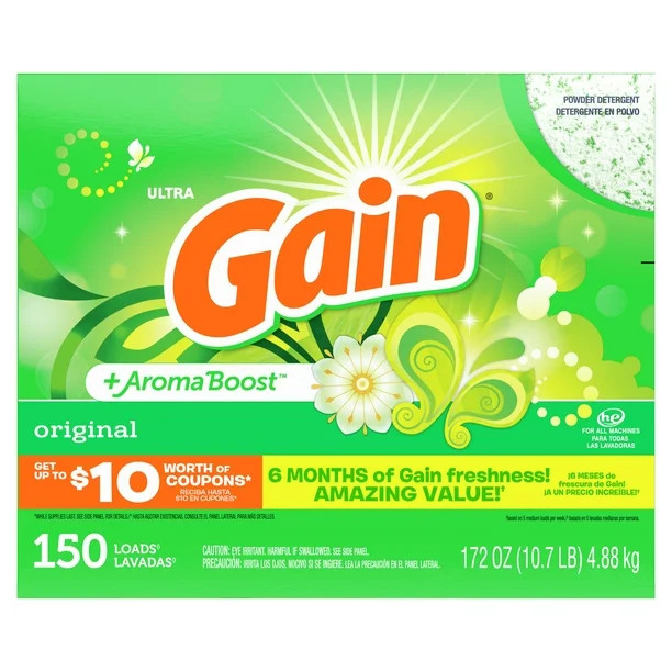 Gain Original 150 Loads, Powder Laundry Detergent, 172 Oz | Walmart (US)