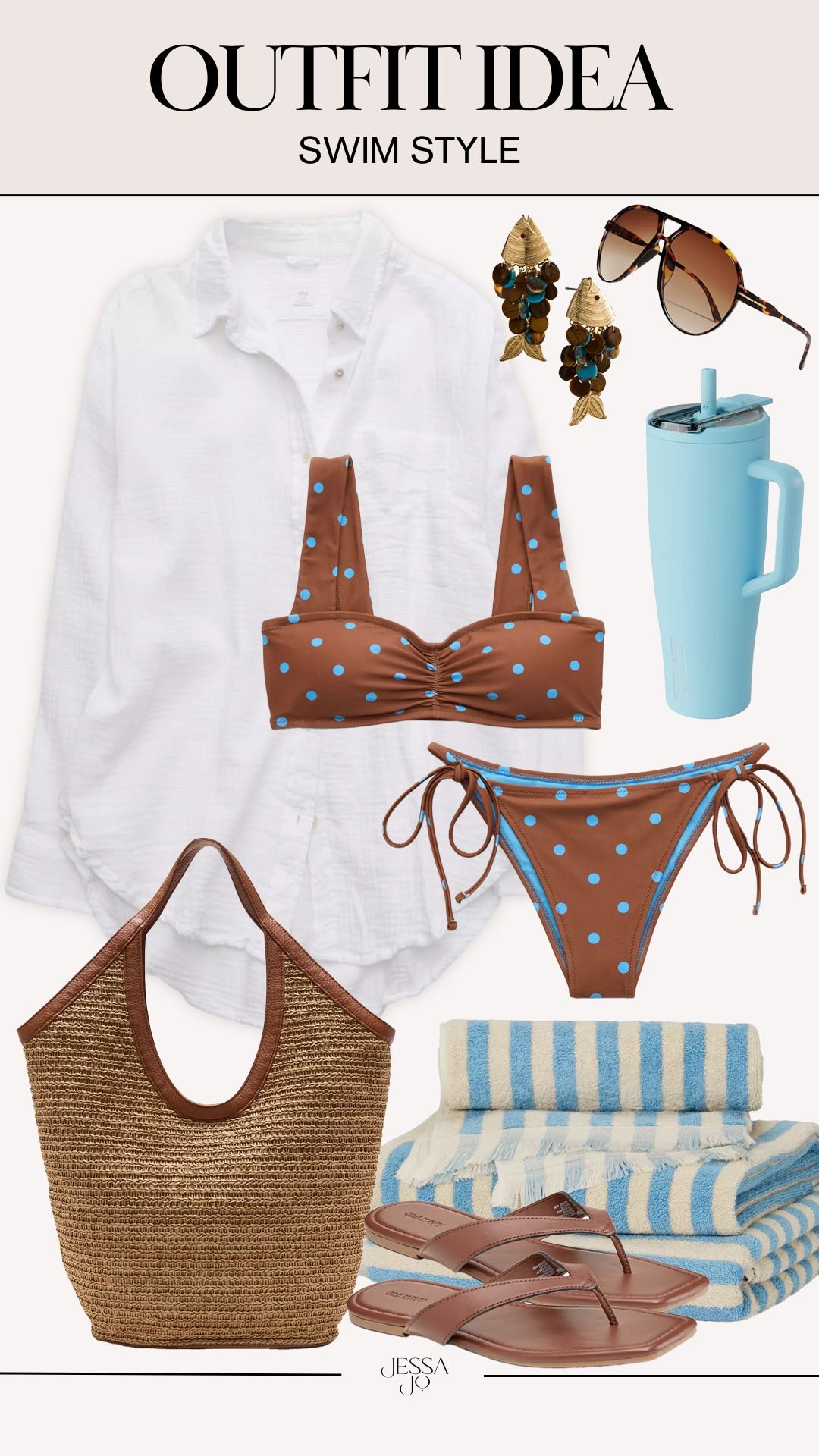 Trendy swim style. Beach day OOTD. Pool day outfit. Summer swim style. Aerie new arrivals. Aerie swim. Brown and blue trendy summer style.

#LTKootd #LTKSeasonal #LTKSwim