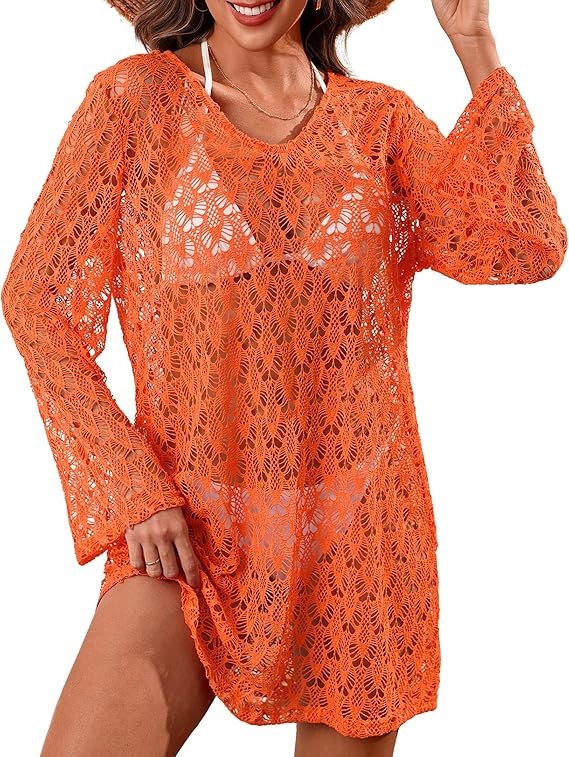 Totatuit Swimsuit Coverup for Women Crochet Bikini Bathing Suits Swimwear 2026 Summer Vacation V ... | Amazon (US)