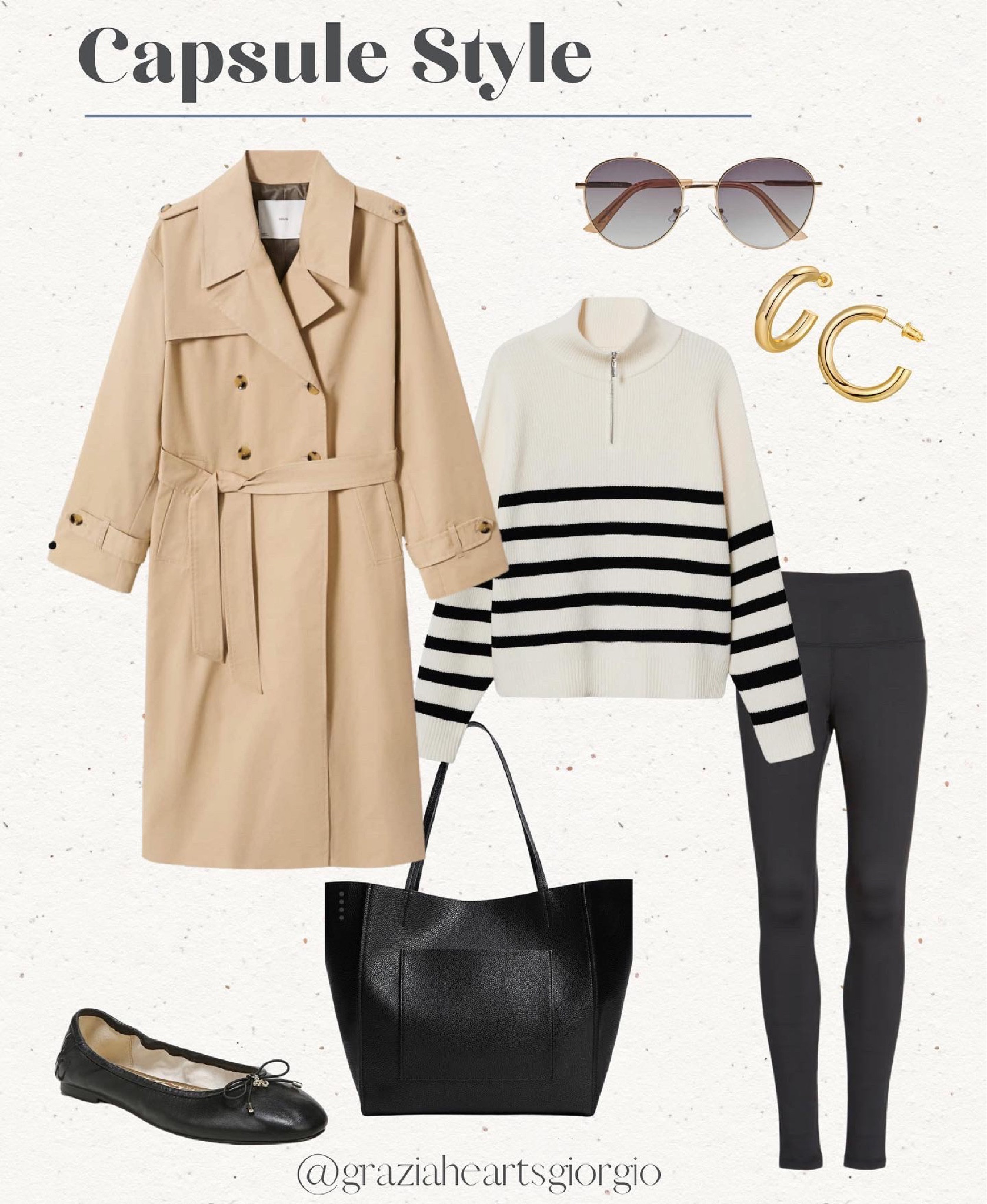 Capsule Style - Look Seven
.
.
#capsule #wardrobe #trench #stripes #leggings 

#LTKstyletip #LTKSeasonal #LTKunder100