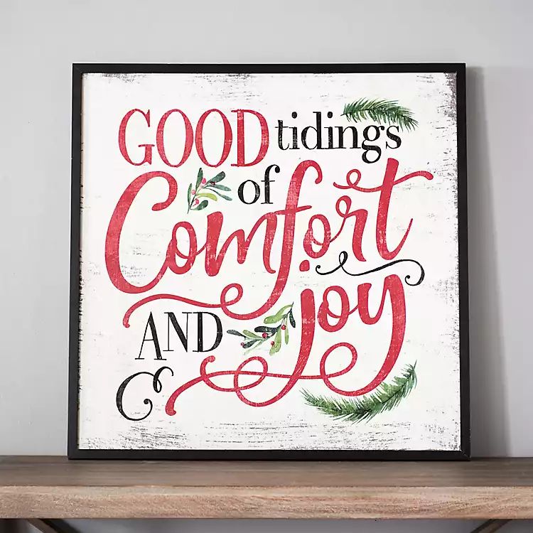 New!Good Tidings of Comfort and Joy Wooden Wall Plaque | Kirkland's Home