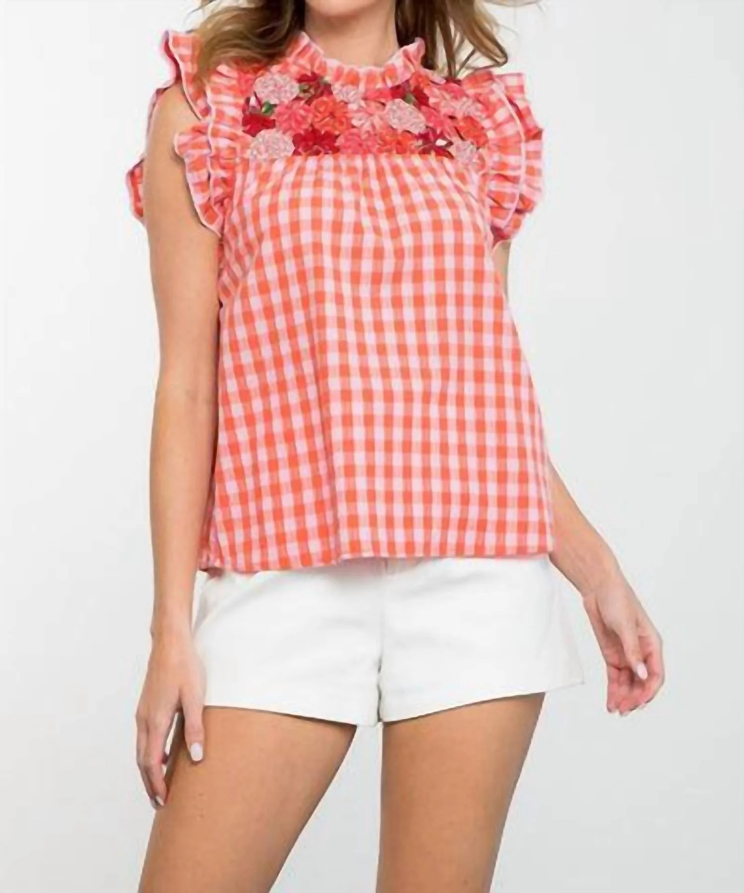 Dawn Of My Heart Gingham Top In Pink | Shop Simon