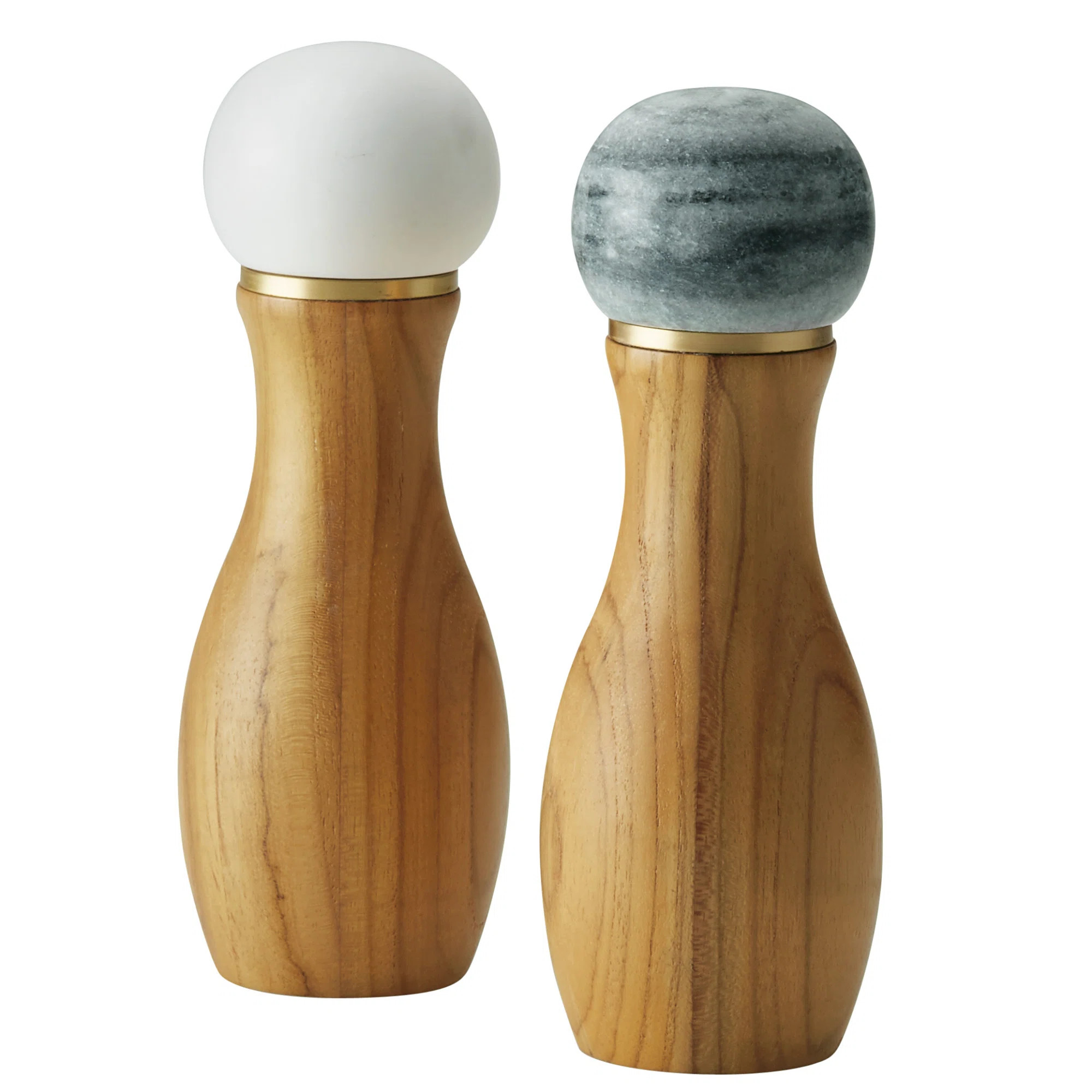Anolon Pantryware Teakwood And Marble Salt And Pepper Grinder Set, 2 Piece | Perigold