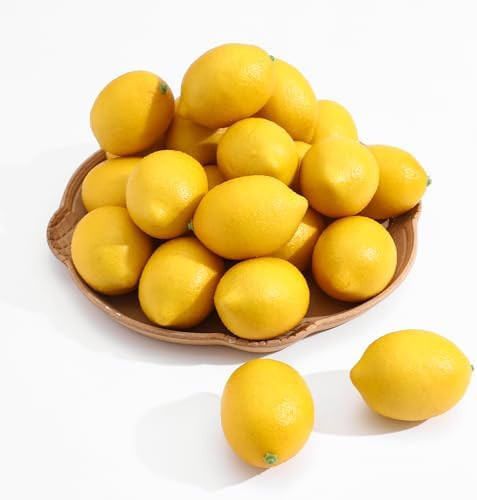 dallisten 12PCS Artificial Lemons – Lifelike Fake Yellow Lemons for Kitchen Decor, Fruit Bowl, ... | Amazon (US)