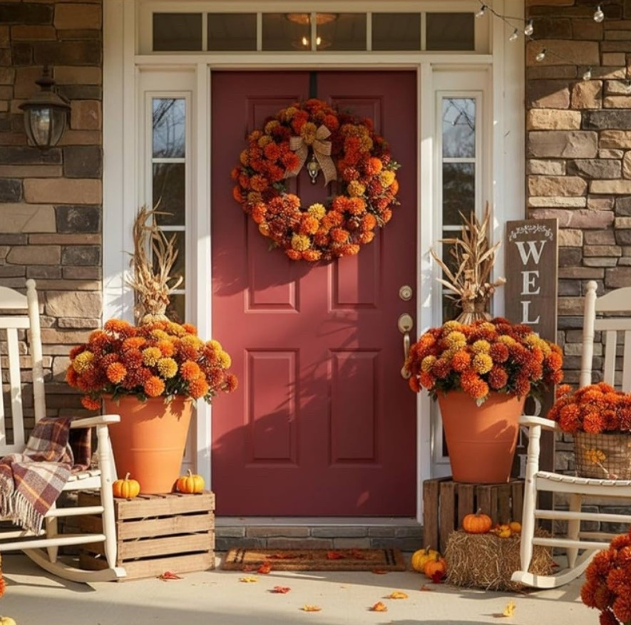 These faux fall mums from Amazon are the easiest way to give your porch that cozy autumn glow without the watering or wilting 🌻🍂 The rich fall colors look so realistic and instantly make your entryway feel warm and inviting all season long. Linking these gorgeous mums plus my favorite fall wreaths, pumpkins, doormats, lanterns, and porch decor to help you create the perfect fall welcome home moment. 🏡✨

#LTKHome #FallDecor #FallPorch #AmazonFinds #AmazonHome #FauxFlowers #FallMums #PorchDecor #FrontPorchDecor #AutumnDecor #CozyHome #PumpkinSeason #HelloFall #SeasonalDecor #FarmhouseStyle #EntrywayDecor #OutdoorDecor #AffordableHomeDecor #LTKSeasonal #FallVibes 🍂🧡