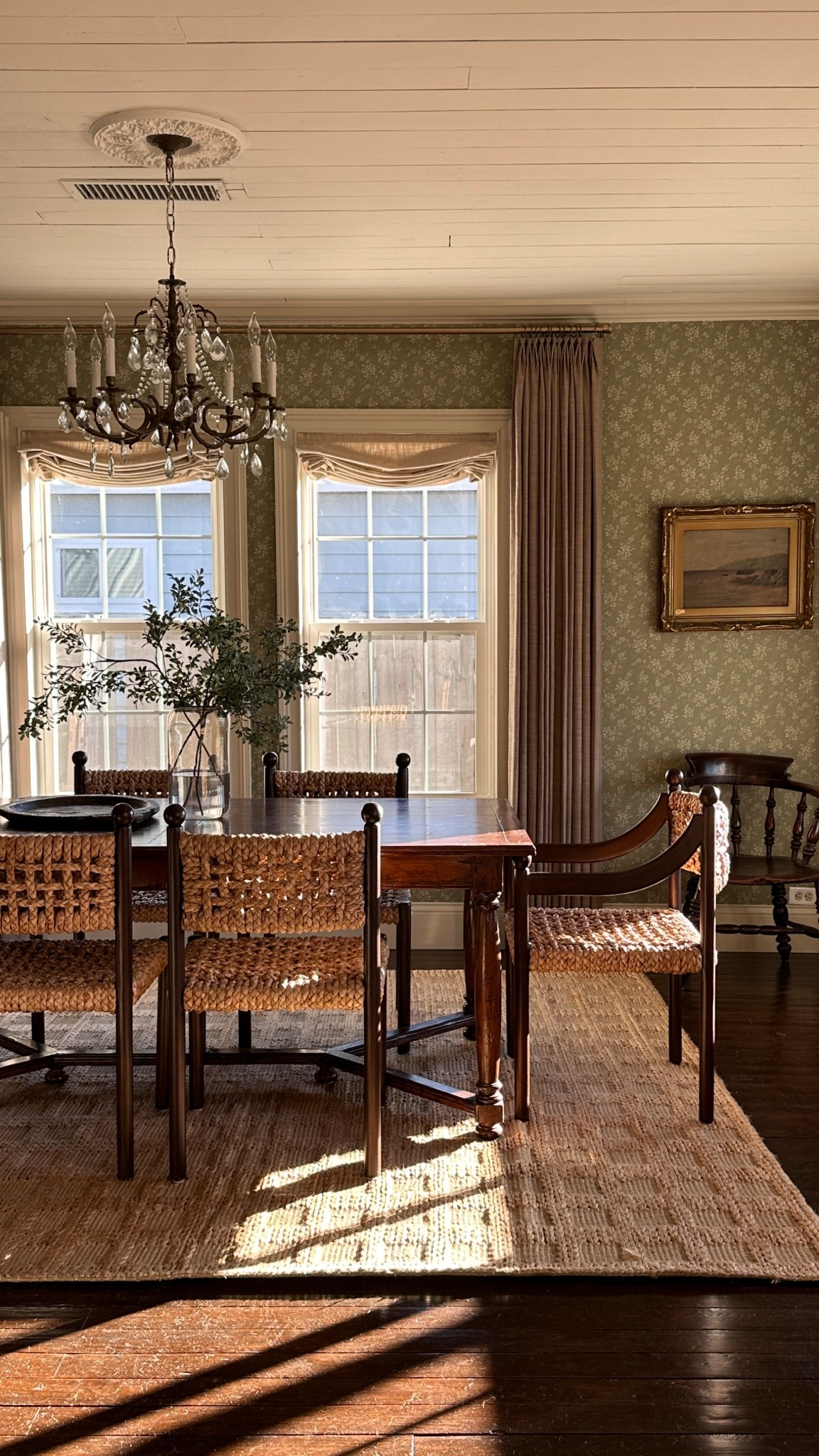 Linking the curtains, shades and rug here. So much is either antique, fb marketplace or not linkable on LTK. I have the curtains in Taupe Grey and triple tailor pleated. The Roman shades are light khaki in the Liz line 

#LTKHome