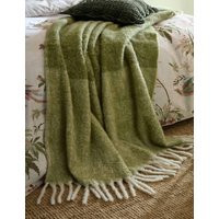 Laura Ashley Bronwen Tassled Throw with Wool Green Mix | Marks & Spencer (UK)