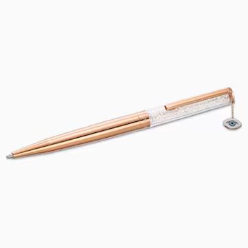 Crystalline Evil Eye Ballpoint Pen, White, Rose-gold tone plated | Swarovski (US)