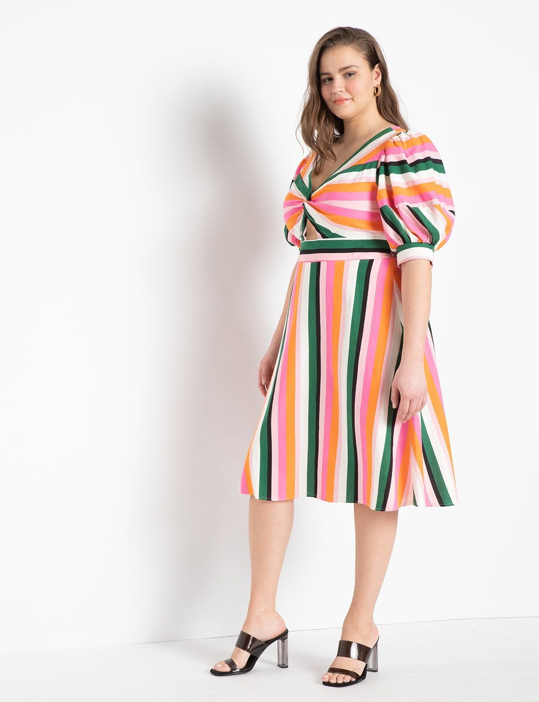 Twist Bodice Striped Dress | Eloquii