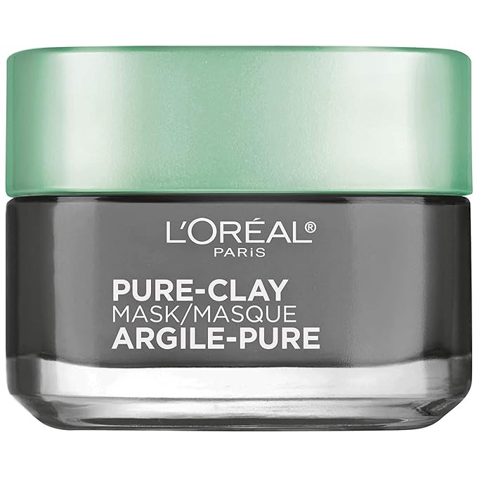 L'Oreal Paris Skincare Pure Clay Face Mask with Charcoal for Dull Skin to Detox & Brighten Skin, ... | Amazon (US)