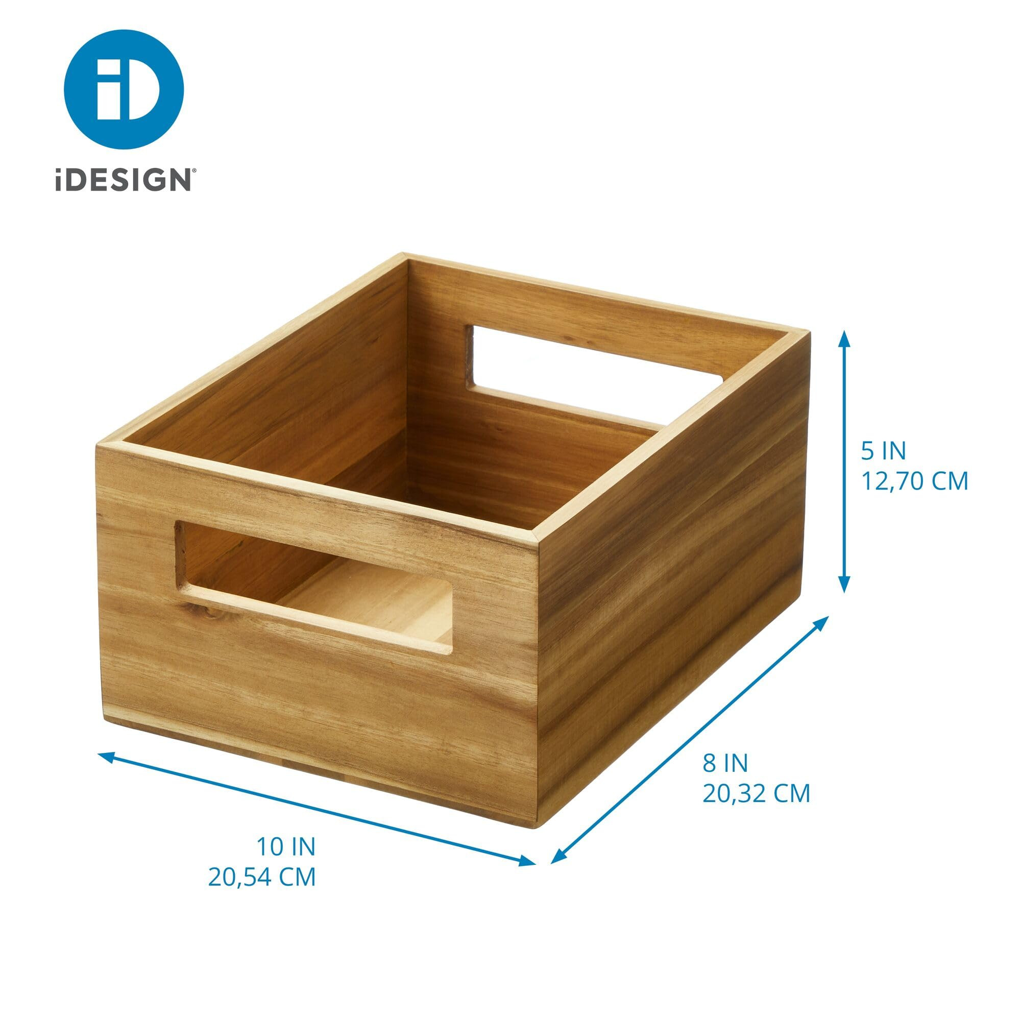 InterDesign iDesign Acacia Wood Pantry Storage Bin with Handles – Natural | Amazon (US)