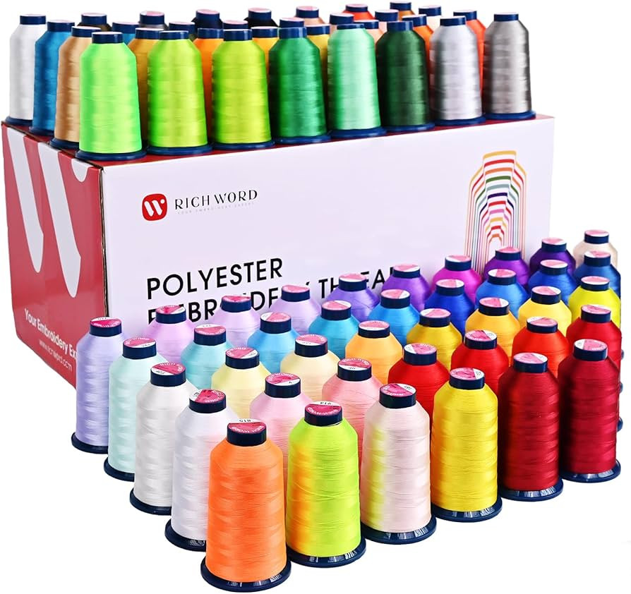 Richword Embroidery Machine Thread 100 Colors 40WT (108D/2) Polyester Thread Kit Each Spool 4000M... | Amazon (US)