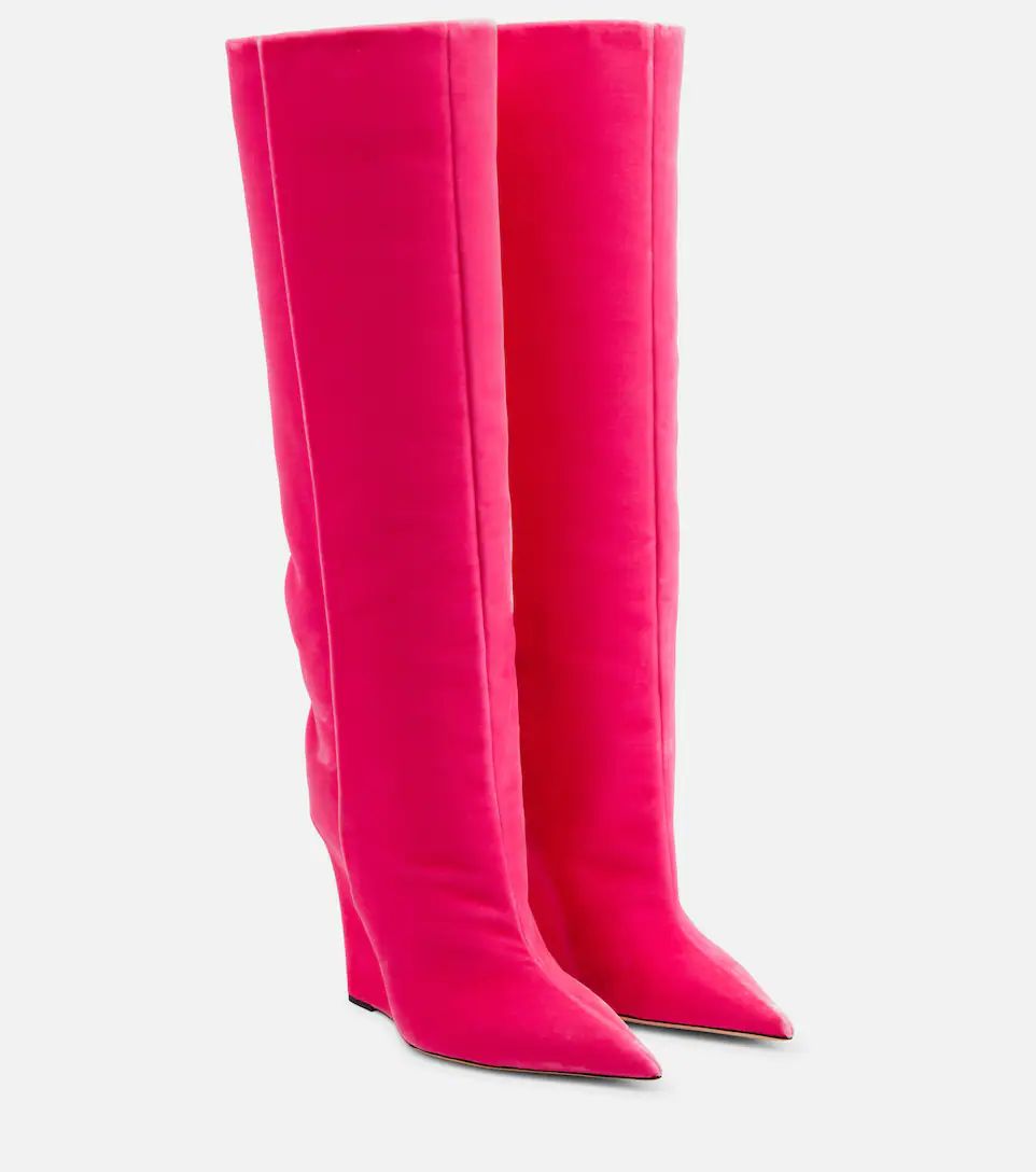 Blake velvet knee-high wedge boots | Mytheresa (US/CA)