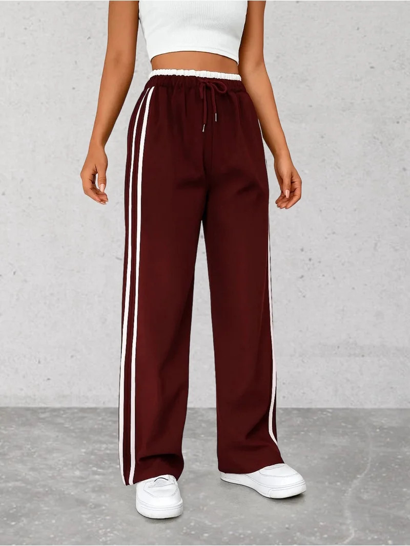 Women'S Track Pants Loose Straight Leg Jogging Sweatpants Warm-Up Sports Deep Red S | Walmart (US)