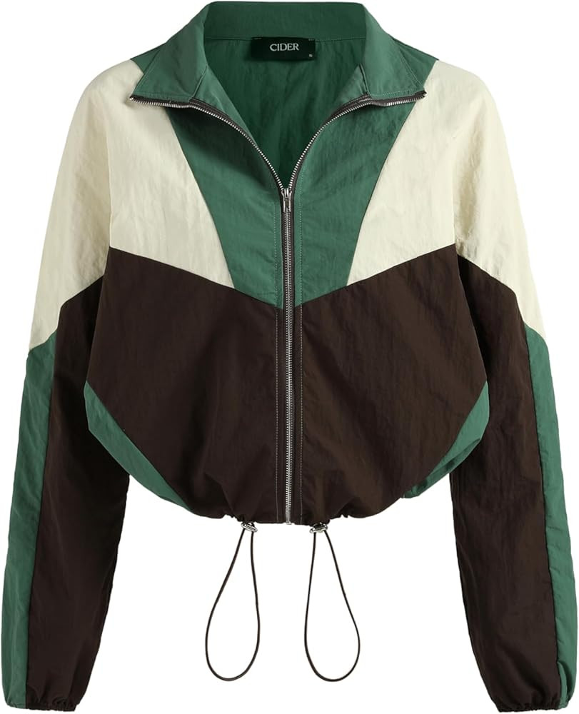 CIDER Women's Color Block Drawstring Jacket | Amazon (US)