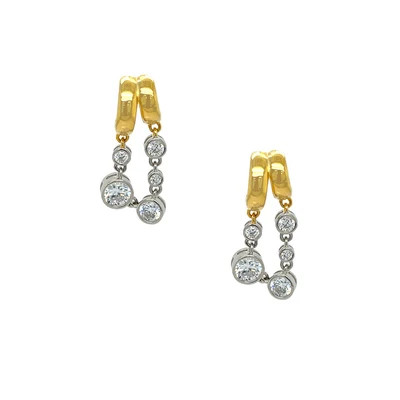 Bezel Cascade Huggie Earrings | Jennifer Miller Jewelry