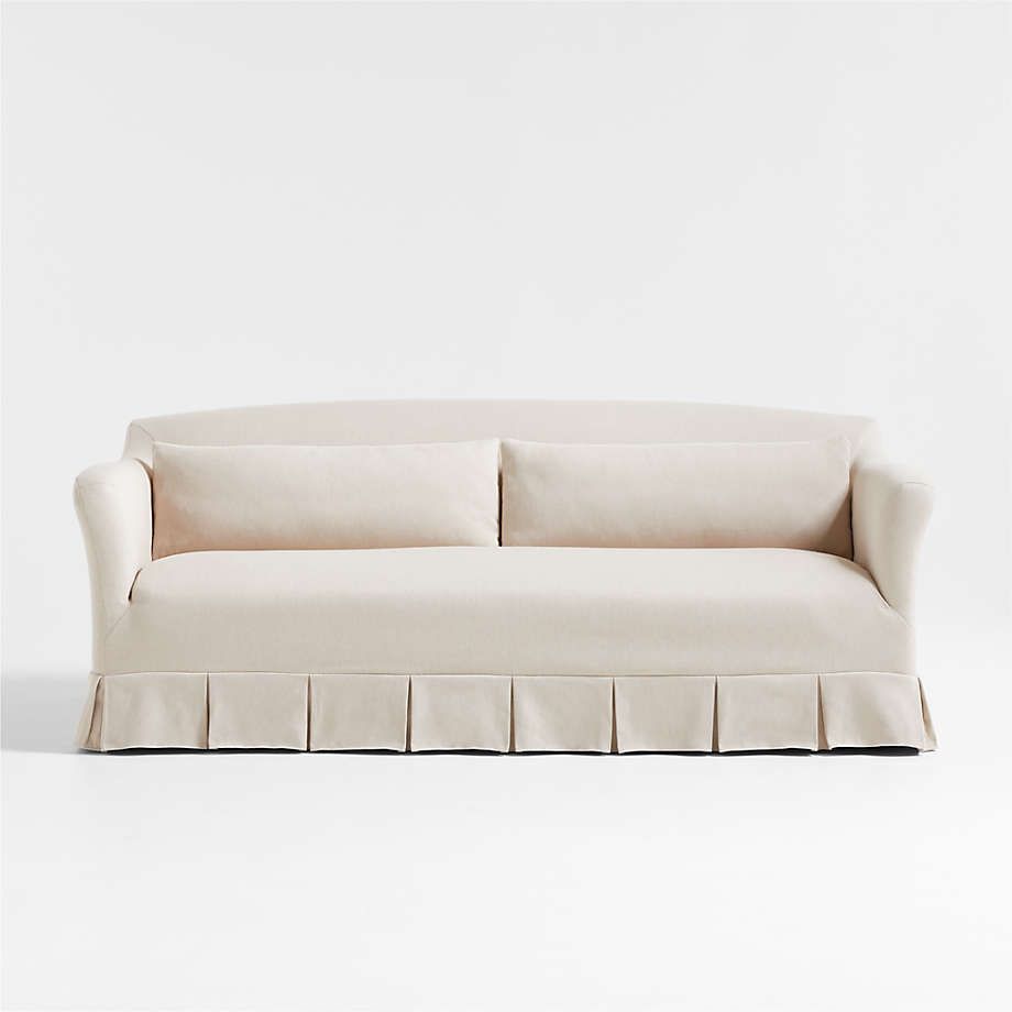 Crawford Apartment Slipcovered Sofa with Box-Pleated Skirt by Jake Arnold | Crate & Barrel | Crate & Barrel