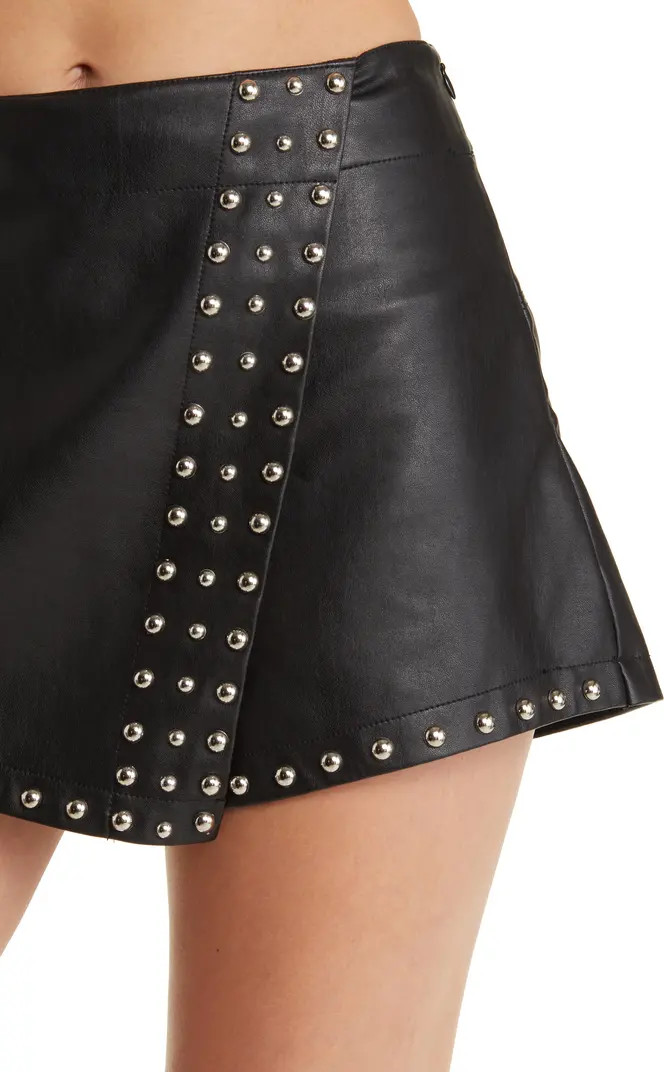 Emmy Studded Faux Leather Miniskort | Nordstrom