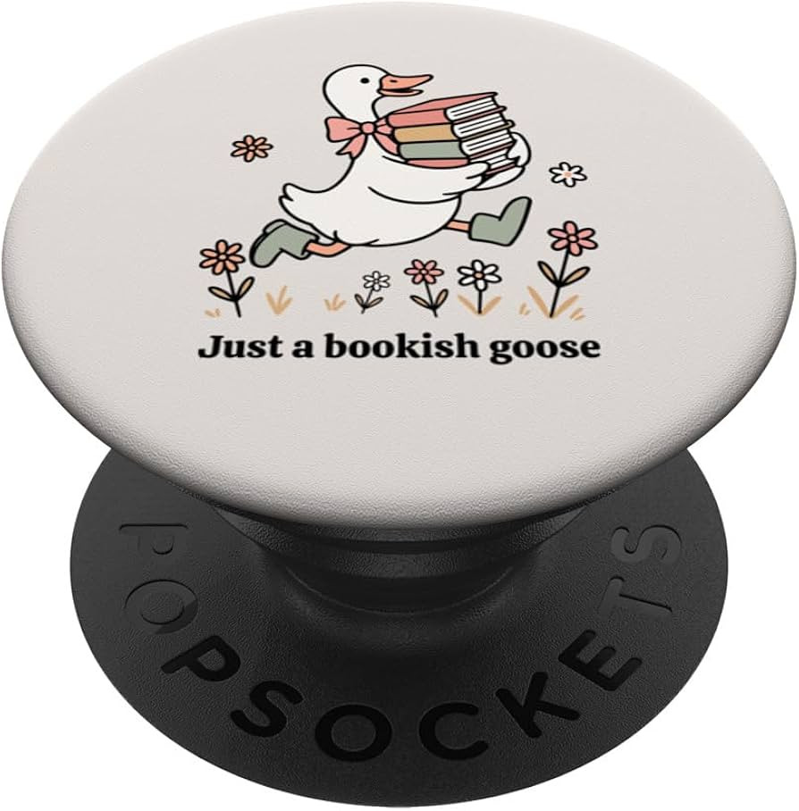 Funny Goose with Books Cute Bookworm Reader PopSockets Adhesive PopGrip | Amazon (US)