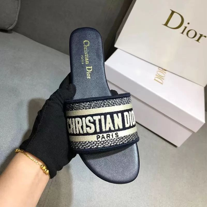 Dupe D I O R Embroidery Printing Summer Flat Slippers Boots Beach Sandals For Women EU Size 34 42... | DHGate