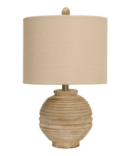 Distressed White Natural Table Lamp | Zulily