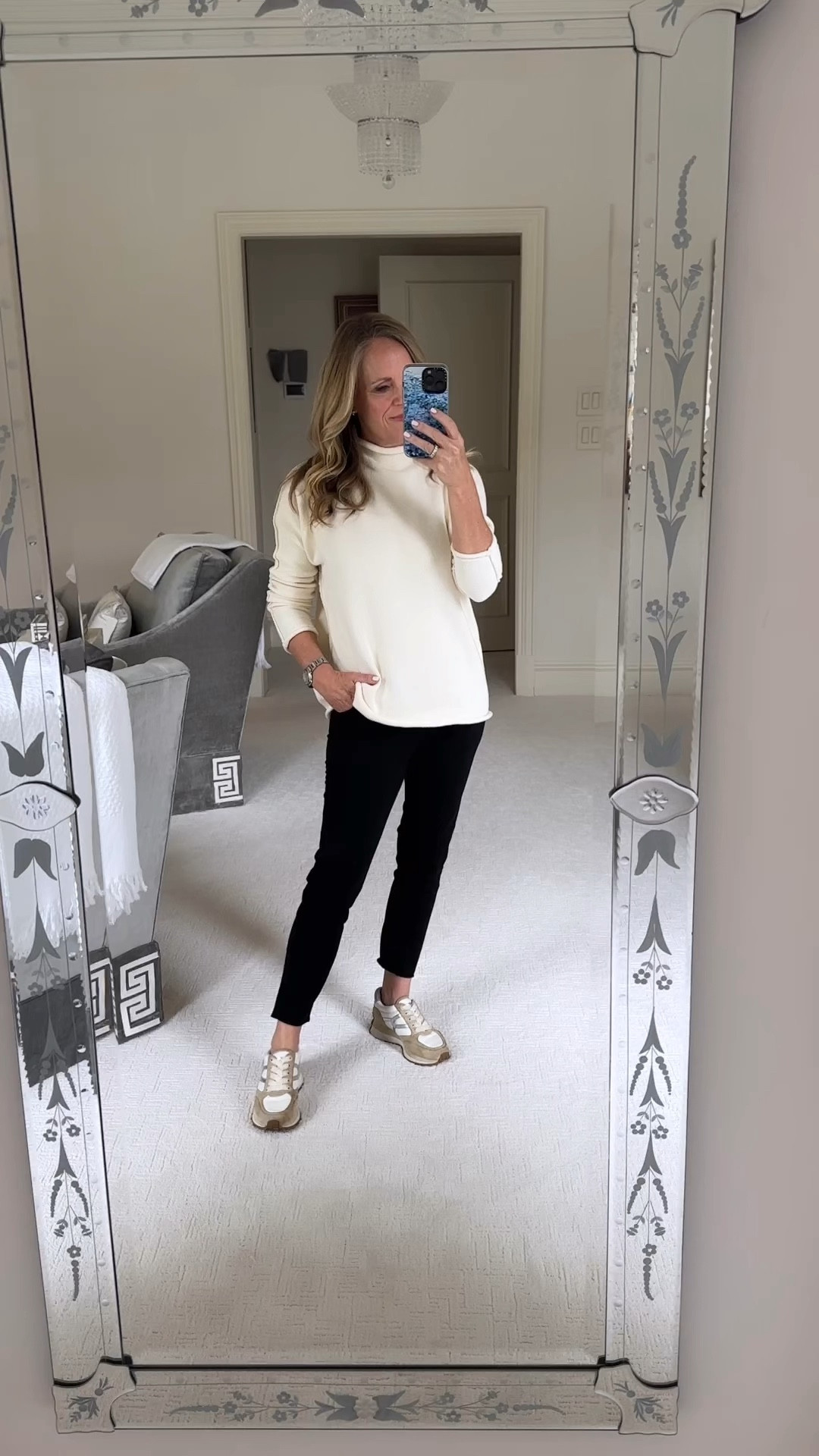 Frank and Eileen Monterrey Sweater and Murphy Pant
Luxe Pure Italian Cotton sweater in Cream paired with black Murphy Pant
These pants hold you in in all the right places!

This is a great travel look!

Cozy style for Fall and Winter
Fit True to Size

@FrankandEileen #FrankandEileenPartner #WearLoveRepeat

#LTKStyleTip #LTKTravel #LTKOver40