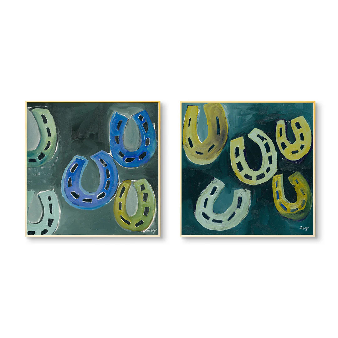 Blue & Green Horseshoe Pair by Abbey Mueller | Urban Garden Prints