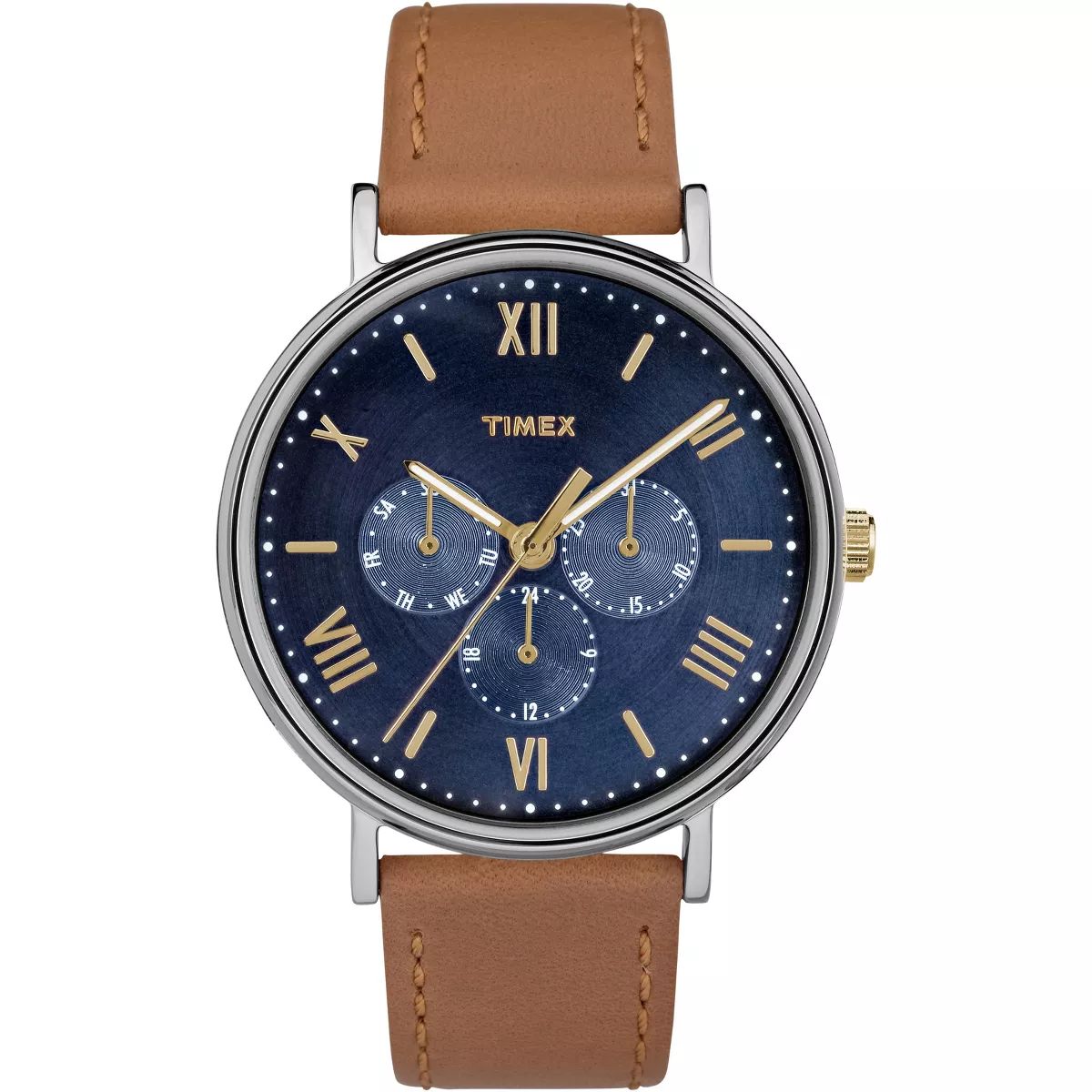 Men's Timex Southview Watch with Leather Strap - Brown TW2R29100JT | Target