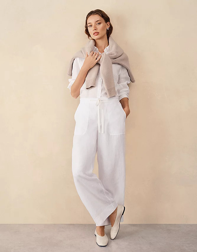 Linen Wide Leg Trousers | Days At The Lake | The  White Company | The White Company UK & ROW