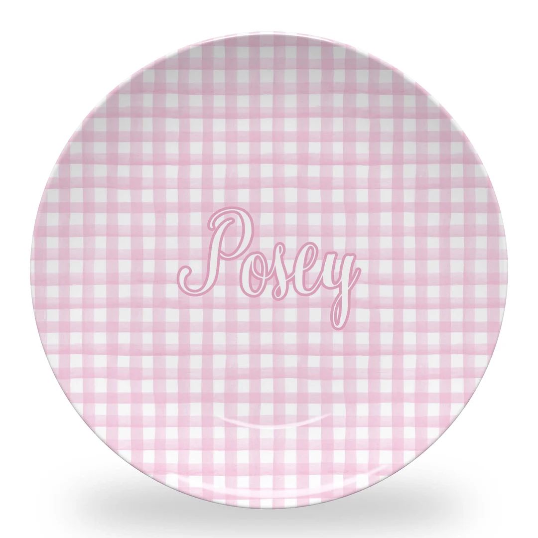 Pink Gingham Tableware | Etsy (US)