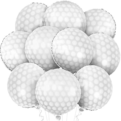 KatchOn, White Foil Golf Balloons - 18 Inch, Pack of 10 | Golf Balloons for Golf Themed Party Dec... | Amazon (US)