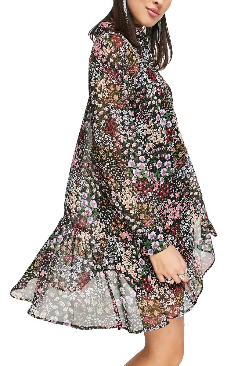 Topshop Chuck On Floral Long Sleeve Shirtdress | Nordstrom | Nordstrom