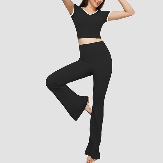 Pantalones de Yoga para Mujer Cintura Alta Yoga Pants Bootleg Pantalones de Jazz Control de Barri... | Amazon (ES)