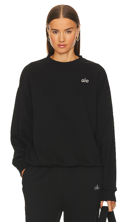 Accolade Crew Neck Pullover Sweatshirt in Black | Revolve Clothing (Global)
